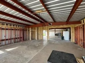 Barndominium interior framed out inside a steel building